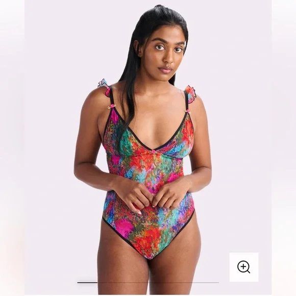 Silky Mesh Flutter Bodysuit - Picture 1 of 3